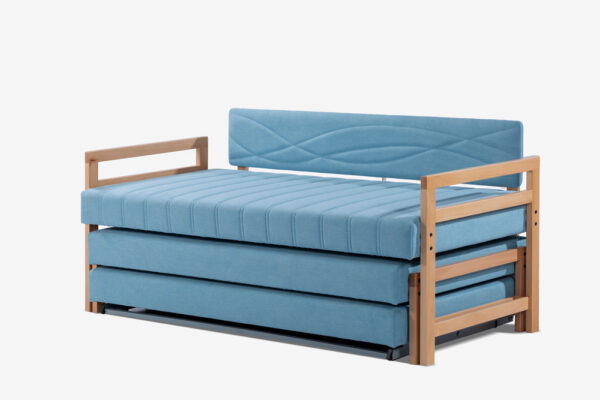 מיטות נוער שלישייה גב מרופד וידר