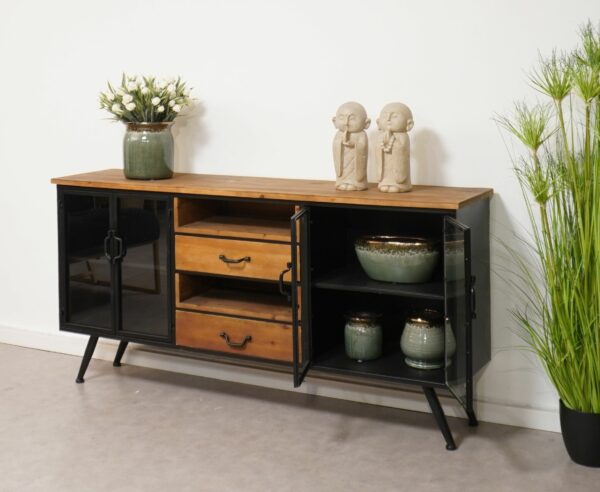 מזנון ברזל מגירה עץ 150 ס"מ