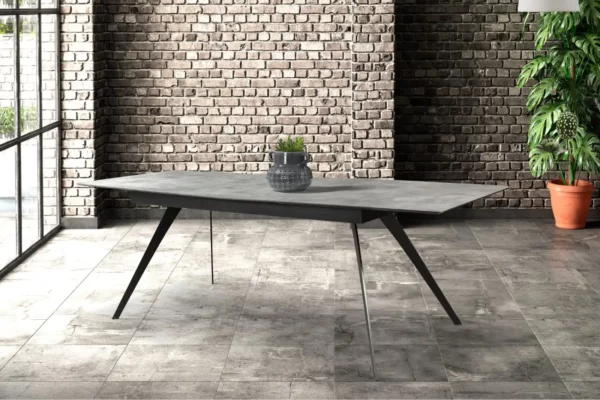 שולחן אוכל מדגם פירנצה צבע בטון + 6 כיסאות