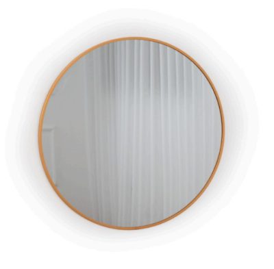 מראה עגולה אלומיניום זהב - 100 ס"מ