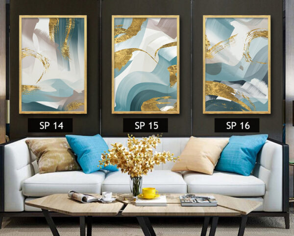 סט 3 תמונות קנבס עם משלל צבעים