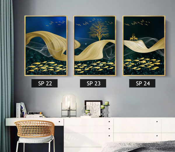 סט 3 תמונות קנבס באווירה ימית