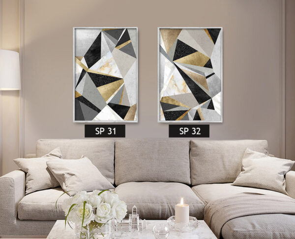סט 2 תמונות קנבס עם צורות מיוחדות בצבעים מיוחדים