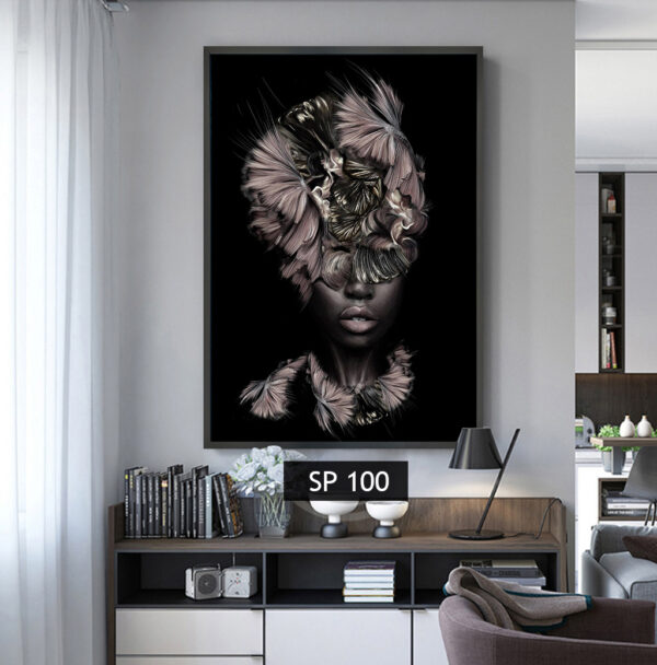 תמונת קנבס אישה עם עלים מיוחדים SP 100