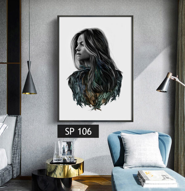 תמונת קנבס אישה יפה על רקע לבן SP 106