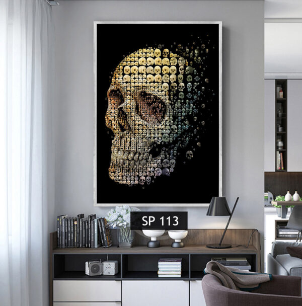 תמונת קנבס גולגולת שמורכבת ממלא גולגולות SP 113