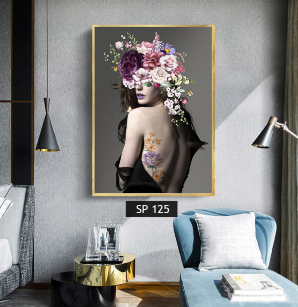 תמונת קנבס אישה עם פרחים SP 125