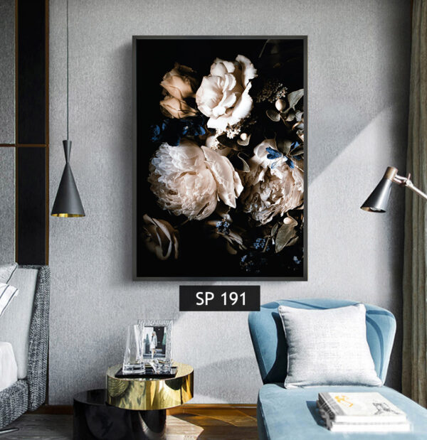 תמונות קנבס פרחים על רקע שחור SP 191
