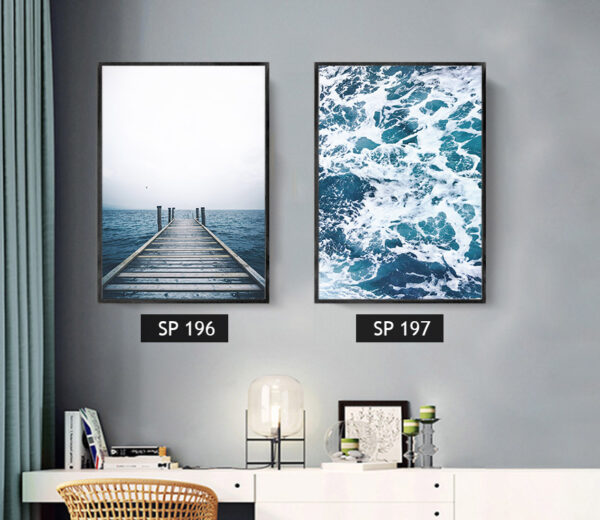 סט 2 תמונות קנבס ים