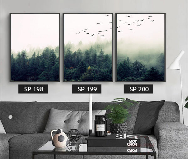 סט 3 תמונות קנבס יער