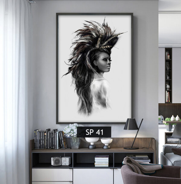 תמונת קנבס אישה בשחור לבן SP 41