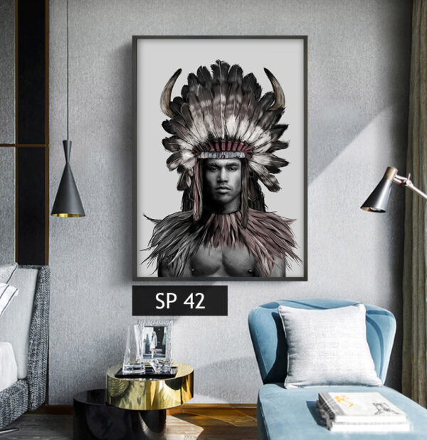 תמונת קנבס צ'יף בשחור לבן SP 42