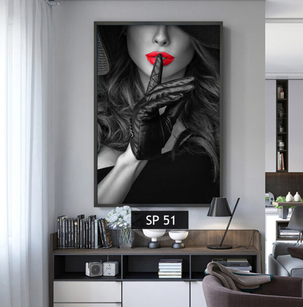 תמונת קנבס אישה מסמנת שקט SP 51