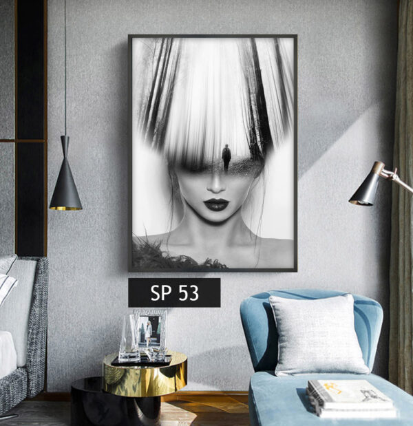 תמונת קנבס אישה בשחור לבן SP 53