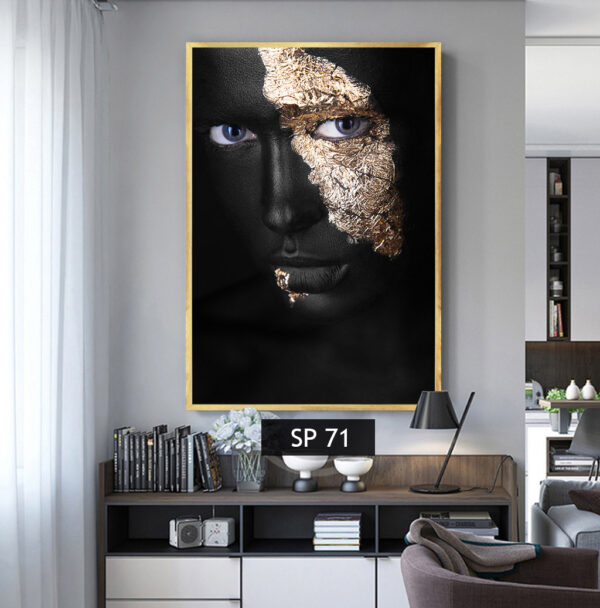 תמונת קנבס אישה בצבעים שחור וזהב SP 71