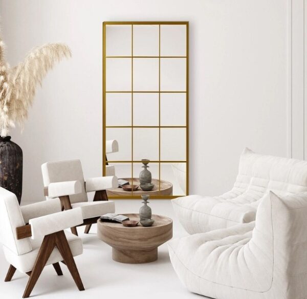 מראה ריבועים 160/75 בצבע זהב