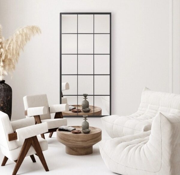 מראה ריבועים 160/75 - שחור