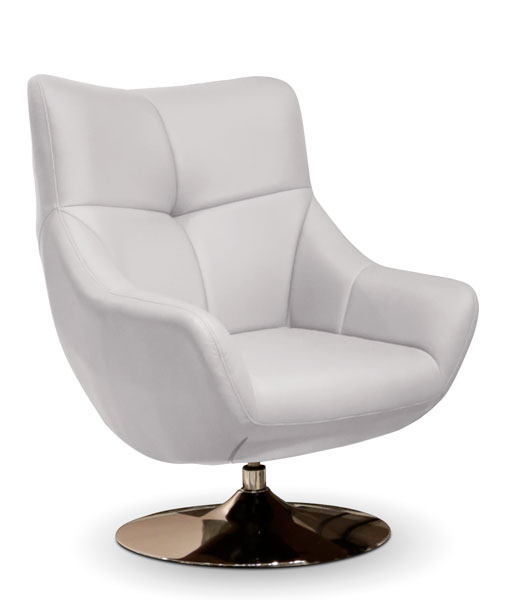 כורסה פלטיניום דמוי עור בגודל 79X85X97H בצבע לבן