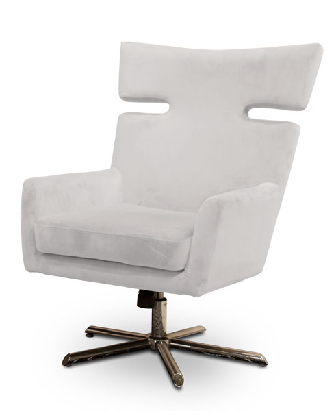 כורסה פלטיניום קטיפה בגודל 71X70X103H בצבע לבן