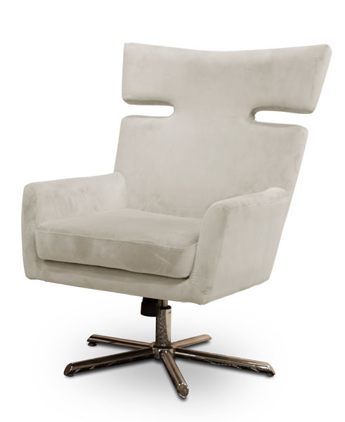 כורסה פלטיניום קטיפה בגודל 71X70X103H בצבע קרם