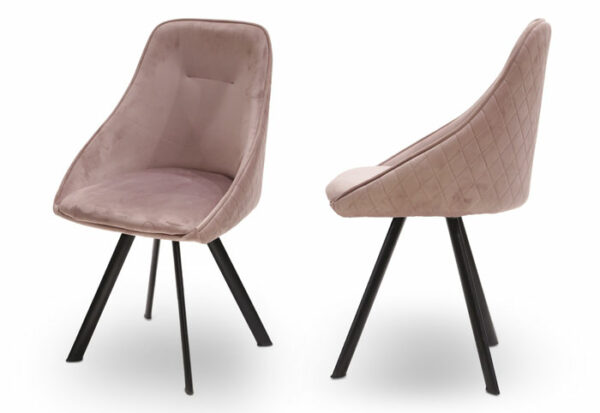 כסא קטיפה ELSON VILVIT בצבע ורוד במידות 90X55X48