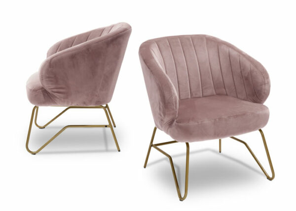 כורסת קטיפה ורודה