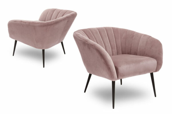 כורסת קטיפה בגודל H67/30-79X55 בצבע ורוד