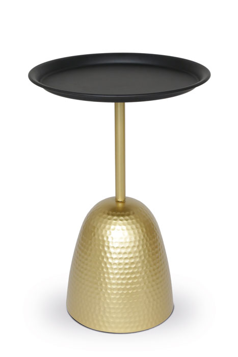 שולחן צד מתכת בצבע שחור זהב במידות 38X38X60