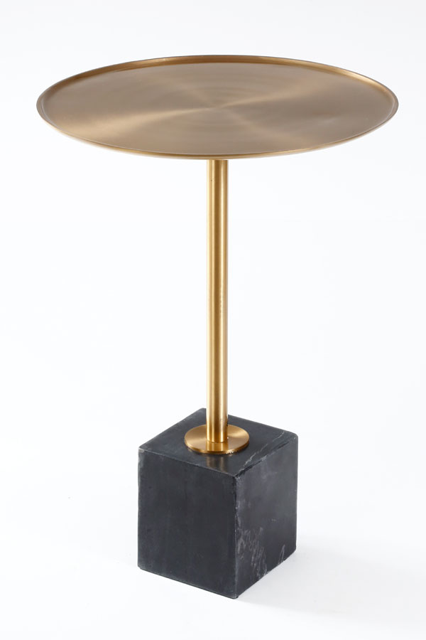 שולחן צד עגול BRASSGOLD MARBLE