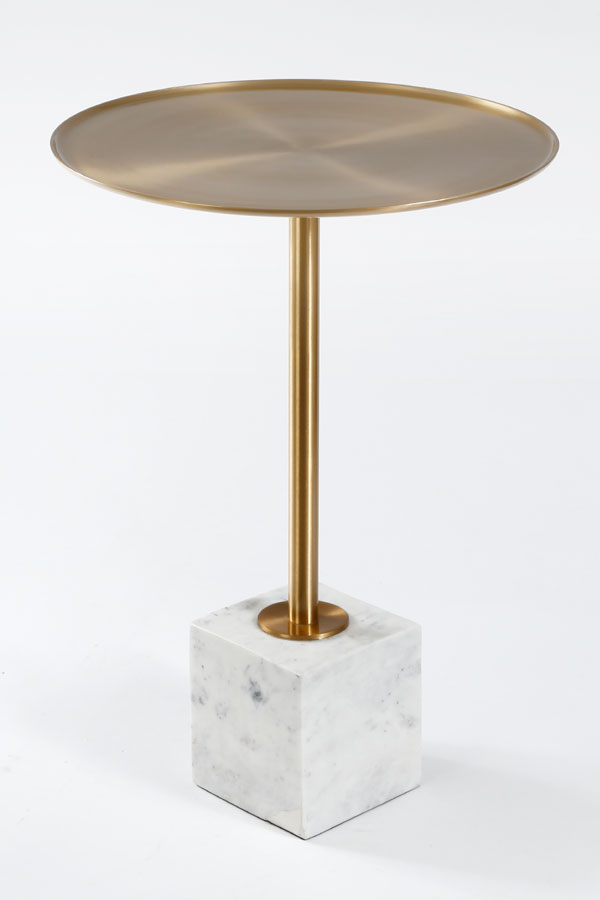 שולחן צד עגול BRASSGOLD MARBLE