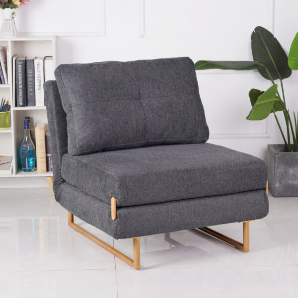 כורסא נפתחת למיטה מרופדת בד רחיץ דגם אוסי-אפור