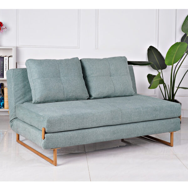 ספה 150 סמ נפתחת למיטה זוגית מרופדת בד רחיץ דגם עינב 150-ירוק