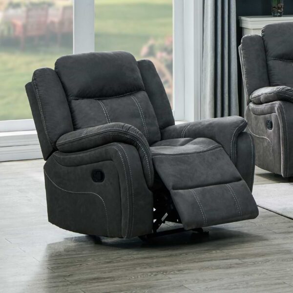 כורסת טלוויזיה מתנדנדת מרופדת דגם אלביס -אפור