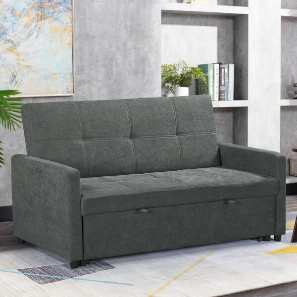 ספה דו מושבית נפתחת למיטה רחבה עם ראש מתכוונן דגם אורית 140