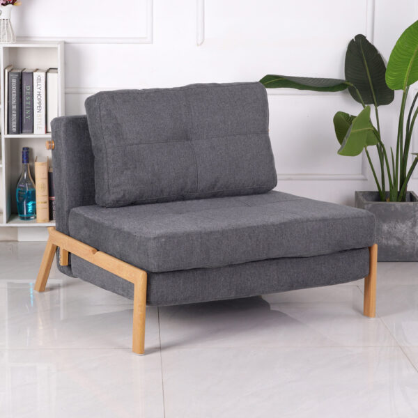 כורסא נפתחת למיטה מרופדת בד רחיץ דגם עינב– אפור כהה