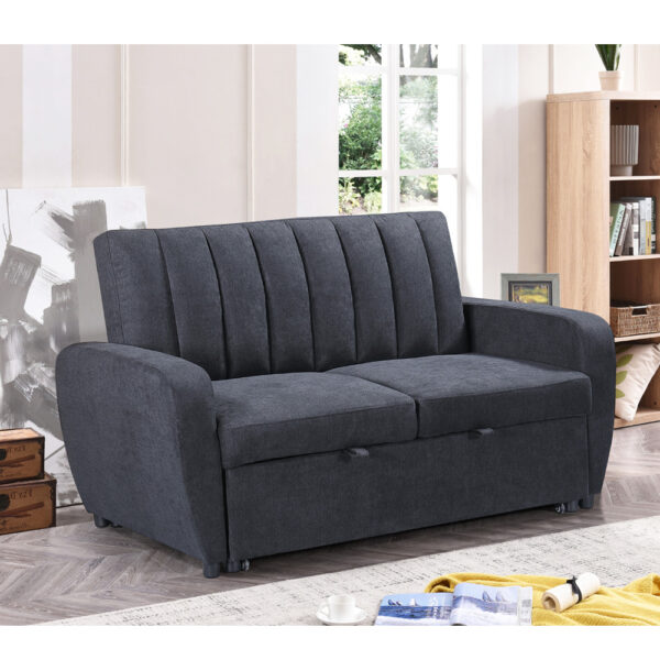 ספה דו מושבית מבד נפתחת למיטה רחבה דגם סוניק-שחור