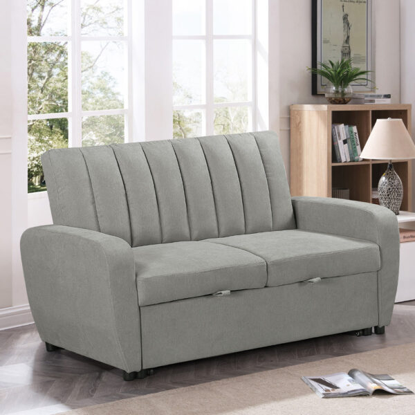 ספה דו מושבית מבד נפתחת למיטה רחבה דגם סוניק-אפור