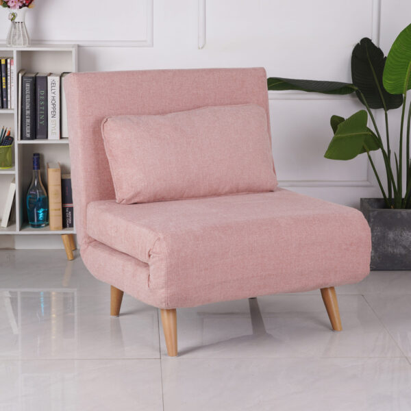כורסא נפתחת למיטה מרופדת בד רחיץ דגם אורי-ורוד