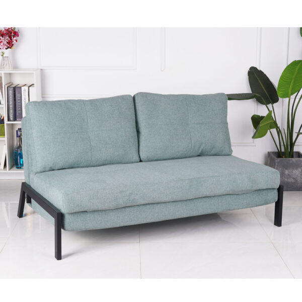 ספה מעוצבת מרופדת בד רחיץ ונפתחת למיטה זוגית דגם דריה-ירוק