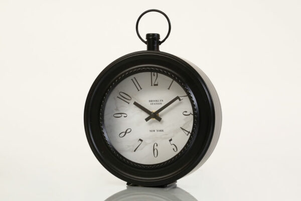 שעון שולחני FONTAINE בצבע שחור לבן במידות 20X25X7