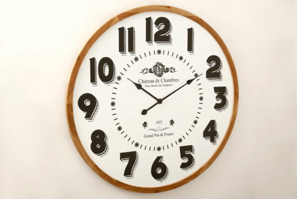 שעון קיר FONTAINE בצבע שחור זהב במידות 80X80X4.5