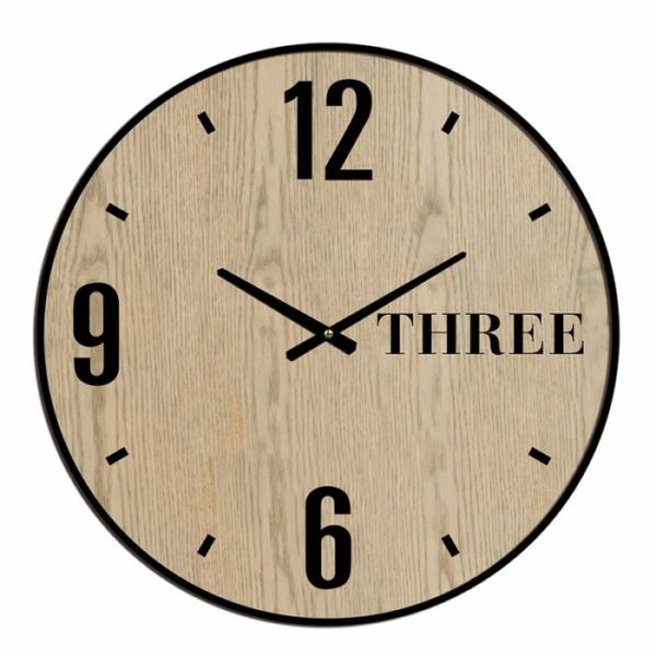 שעון קיר עץ MANLOLAL בגודל 80X80X5