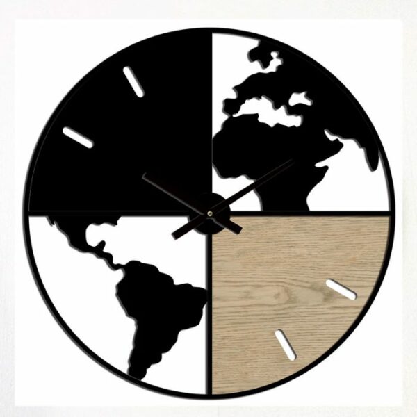 שעון קיר עץ MANLOLAL בגודל 80X80X5