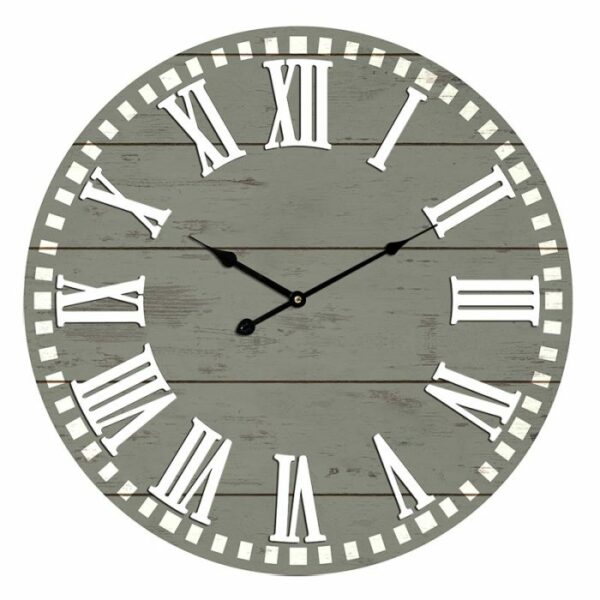 שעון קיר עץ MANLOLAL בגודל 80X80X5