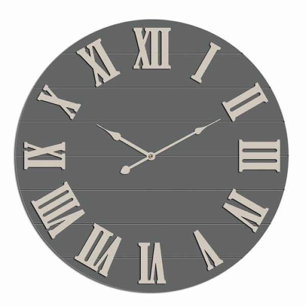 שעון קיר עץ MANLOLAL בגודל 80X80X5