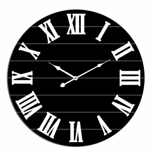 שעון קיר עץ MANLOLAL בגודל 80X80X5