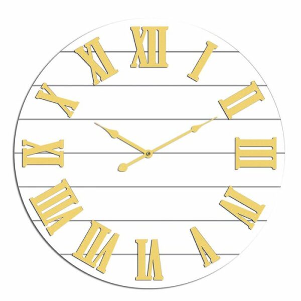 שעון קיר עץ MANLOLAL בגודל 80X80X5