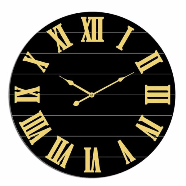 שעון קיר עץ MANLOLAL בגודל 80X80X5