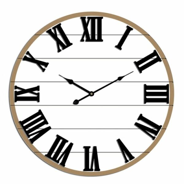 שעון קיר עץ MANLOLAL בגודל 80X80X5