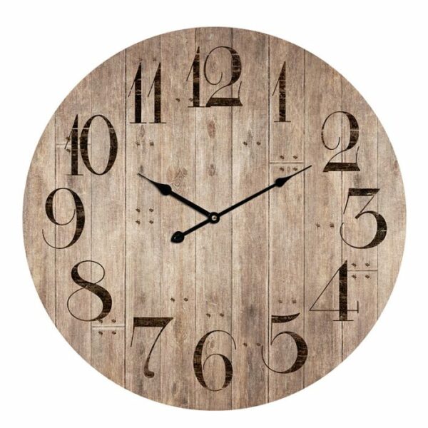 שעון קיר עץ MANLOLAL בגודל 80X80X5